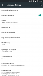 Screenshot Build Infos - CM12s @ OnePlus One