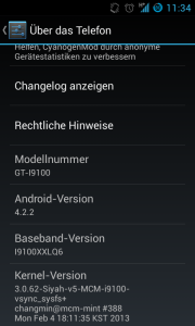 Cyanogenmod - Android 4.2 @ Galaxy S2